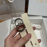 Dior Lucky 30 Montaigne Star Belt Grained Calfskin in White Silver 20mm - 5