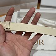 Dior Lucky 30 Montaigne Star Belt Grained Calfskin in White Gold 20mm - 5