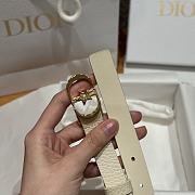 Dior Lucky 30 Montaigne Star Belt Grained Calfskin in White Gold 20mm - 4