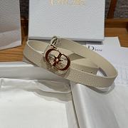 Dior Lucky 30 Montaigne Star Belt Grained Calfskin in White Gold 20mm - 3