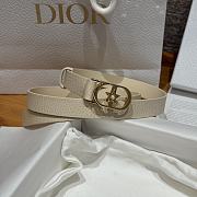Dior Lucky 30 Montaigne Star Belt Grained Calfskin in White Gold 20mm - 2