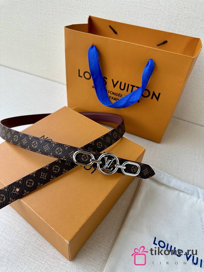 LV Circle Prime 20mm Reversible Belt Monogram Canvas Fuchsia  - 1