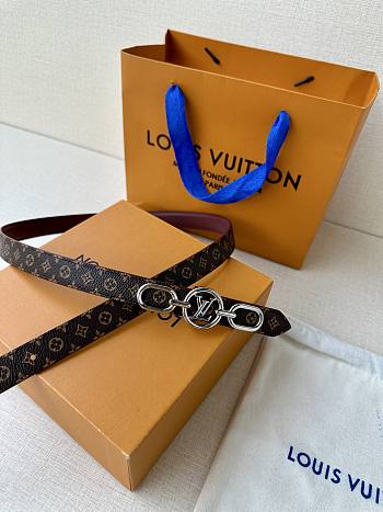 LV Circle Prime 20mm Reversible Belt Monogram Canvas Fuchsia 