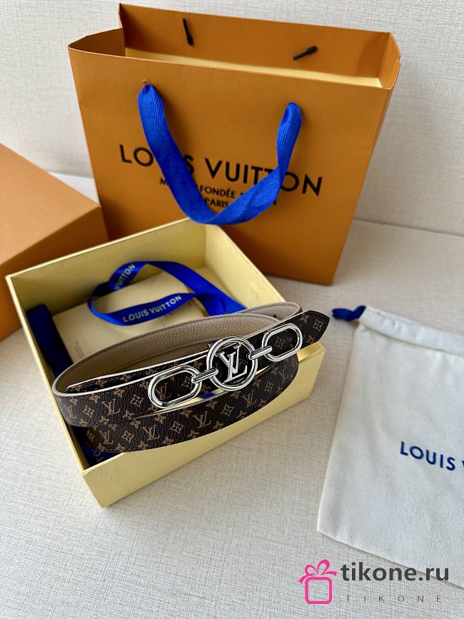 LV Circle Prime 20mm Reversible Belt Monogram Canvas Taupe - 1