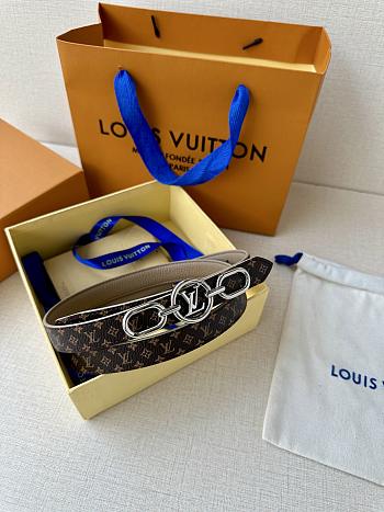 LV Circle Prime 20mm Reversible Belt Monogram Canvas Taupe