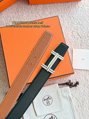 Hermes Belt Traverse Buckle & Reversible Leather Strap 32mm Black Box/ Brown Togo Silver - 4