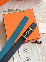 Hermes Belt Jumbo Buckle & Reversible Leather Strap 32mm Black / Blue Epsom Gold - 3