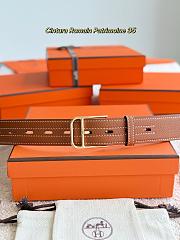 Hermes Belt Cintura Romain Patrimoine 35 Brown Togo Gold - 2