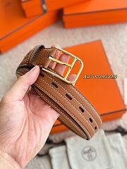 Hermes Belt Cintura Romain Patrimoine 35 Brown Togo Gold - 3