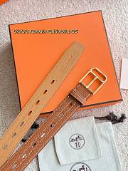 Hermes Belt Cintura Romain Patrimoine 35 Brown Togo Gold - 5