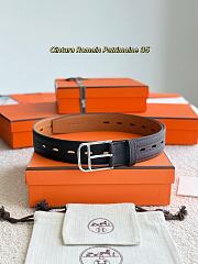 Hermes Belt Cintura Romain Patrimoine 35 Chocolate Togo Silver - 1