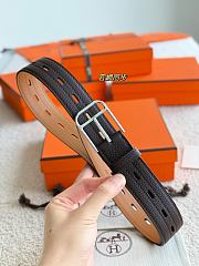 Hermes Belt Cintura Romain Patrimoine 35 Chocolate Togo Silver - 3