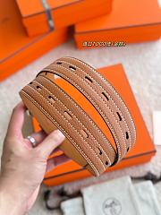 Hermes Belt Cintura Romain Patrimoine 35 Brown Togo Silver - 6