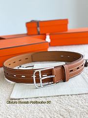 Hermes Belt Cintura Romain Patrimoine 35 Brown Togo Silver - 4