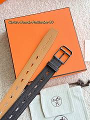 Hermes Belt Cintura Romain Patrimoine 35 Chocolate Togo Black - 6