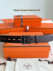 Hermes Belt Cintura Romain Patrimoine 35 Chocolate Togo Black - 4
