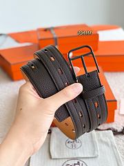 Hermes Belt Cintura Romain Patrimoine 35 Chocolate Togo Black - 3