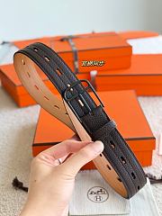 Hermes Belt Cintura Romain Patrimoine 35 Chocolate Togo Black - 2
