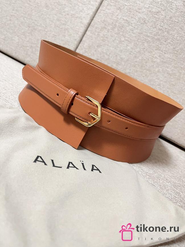 Alaia Neo Bustier Belt In Calfskin 10cm Brown  - 1