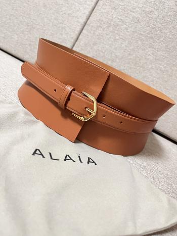 Alaia Neo Bustier Belt In Calfskin 10cm Brown 