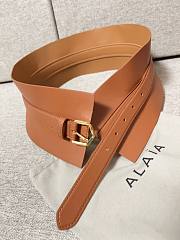 Alaia Neo Bustier Belt In Calfskin 10cm Brown  - 3