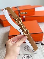 Lady Rider Belt Buckle & Reversible Leather Strap 24mm Brown Swift / White Epsom Gold - 6