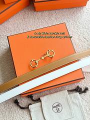 Lady Rider Belt Buckle & Reversible Leather Strap 24mm Brown Swift / White Epsom Gold - 4