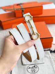 Lady Rider Belt Buckle & Reversible Leather Strap 24mm Brown Swift / White Epsom Gold - 2