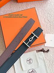 Hermes Belt Jumbo Buckle & Reversible Leather Strap 32mm Black / Chocolate Epsom Silver - 3