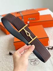 Hermes Belt Jumbo Buckle & Reversible Leather Strap 32mm Black / Chocolate Epsom Gold - 6