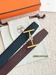 Hermes Belt Jumbo Buckle & Reversible Leather Strap 32mm Black / Chocolate Epsom Gold - 5