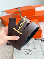Hermes Belt Jumbo Buckle & Reversible Leather Strap 32mm Black / Chocolate Epsom Gold - 4