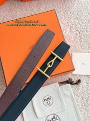 Hermes Belt Jumbo Buckle & Reversible Leather Strap 32mm Black / Chocolate Epsom Gold - 3