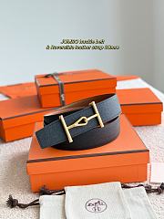 Hermes Belt Jumbo Buckle & Reversible Leather Strap 32mm Black / Chocolate Epsom Gold - 2