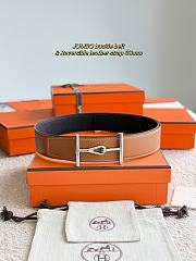 Hermes Belt Jumbo Buckle & Reversible Leather Strap 32mm Black / Brown Epsom Silver - 4