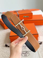 Hermes Belt Jumbo Buckle & Reversible Leather Strap 32mm Black / Brown Epsom Silver - 5