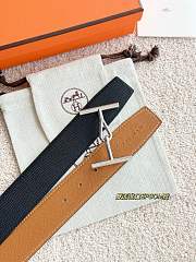 Hermes Belt Jumbo Buckle & Reversible Leather Strap 32mm Black / Brown Epsom Silver - 3