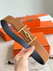 Hermes Belt Jumbo Buckle & Reversible Leather Strap 32mm Black / Brown Epsom Gold - 3