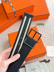 Hermes Sadlle Riviera 38 Reversible Leather Belt Black Epsom Black - 4
