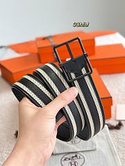 Hermes Sadlle Riviera 38 Reversible Leather Belt Black Epsom Black - 3