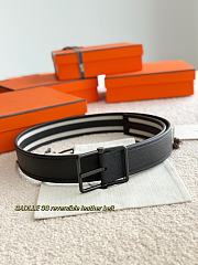 Hermes Sadlle Riviera 38 Reversible Leather Belt Black Epsom Black - 6