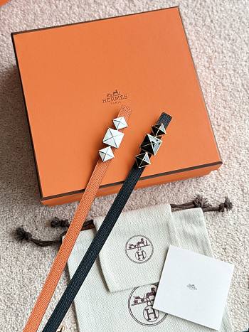 Hermes Fibbia Da Cintura 1925 & Pelle Reversibile Per Cintura 13mm Orange / Black