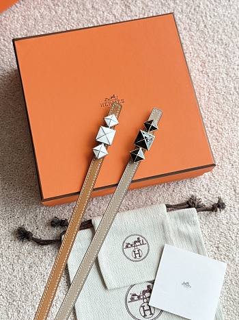 Hermes Fibbia Da Cintura 1925 & Pelle Reversibile Per Cintura 13mm Brown / Taupe