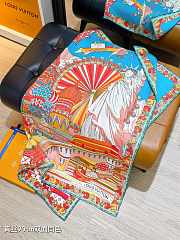 LV Multicolor The World is Yours Silk Scarf  - 2