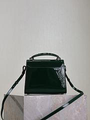 YSL Cassandra Mini Top Handle Bag In Patent Leather Green - 20×16×7.5cm - 4