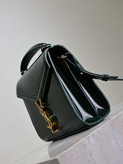 YSL Cassandra Mini Top Handle Bag In Patent Leather Green - 20×16×7.5cm - 3