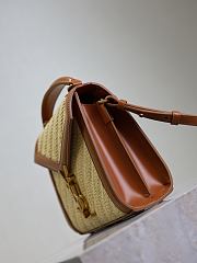 YSL Cassandra Mini Top Handle Bag In Raffia Natural - 20×16×7.5cm - 6