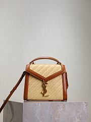 YSL Cassandra Mini Top Handle Bag In Raffia Natural - 20×16×7.5cm - 3