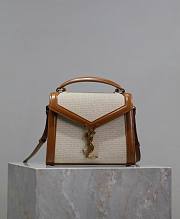 YSL Cassandra Mini Top Handle Bag In Canvas Natural - 20×16×7.5cm - 6