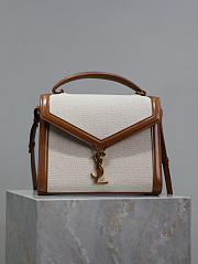 YSL Cassandra Top Handle Bag In Canvas Natural - 24.5×20×11.5cm - 5